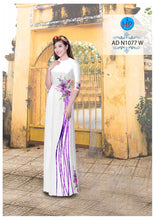 Load image into Gallery viewer, 1 Set - Ao Dai - Traditional Vietnamese Long Dress Collections with Pants - Silk 3D - All Size - Hoa Cuc
