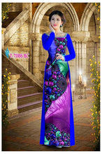 Load image into Gallery viewer, 1 Set - Ao Dai - Traditional Vietnamese Long Dress Collections with Pants - Silk 3D - All Size - Hoa Cuc
