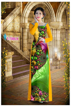 Load image into Gallery viewer, 1 Set - Ao Dai - Traditional Vietnamese Long Dress Collections with Pants - Silk 3D - All Size - Hoa Cuc
