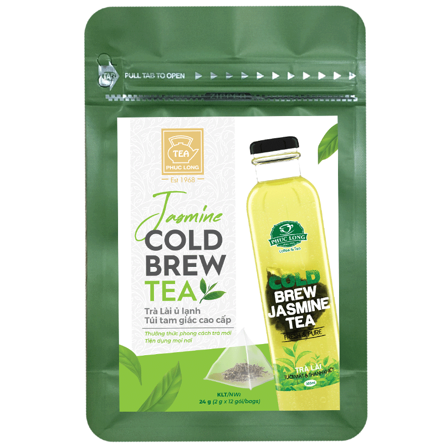 02 Boxs - - Tea Phuc Long -Tea VietNam -  Trà Lài Ủ Lạnh Túi Tam Giác