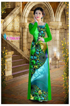 Load image into Gallery viewer, 1 Set - Ao Dai - Traditional Vietnamese Long Dress Collections with Pants - Silk 3D - All Size - Hoa Cuc
