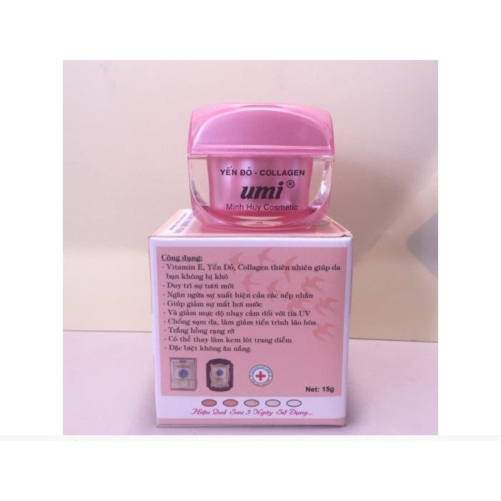 Kem Trắng Da Tinh Khiết Vitamin E Yến đỏ Collagen UMI