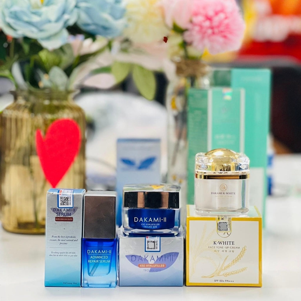 Combo 3 Boxs-  Kem K White for Day and  DAKAMI Night and Serum chống lão hóa Công Nghệ HÀN QUỐC