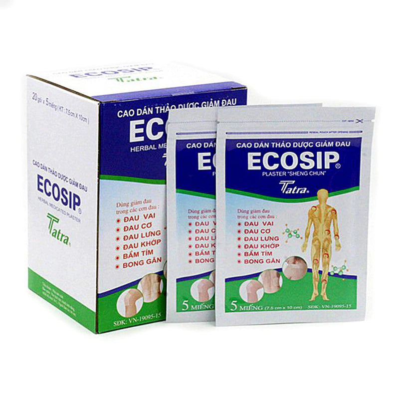 10 Packs x 5 Patches ECOSIP Treatment Osteoarthritis Bone Hyperplasia Omarthritis Rheumatalgia Spondylosis Paste Pain Relieving Patch