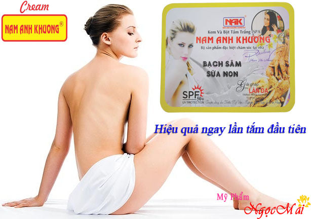 03 Boxs - NAM ANH KHƯƠNG - Kem và bột tắm trắng tinh chất Bạch Sâm và Sữa Non (150g)