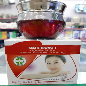 Kem trắng da, Lão hóa, Nám, Giữ ẩm, Se khít lỗ chân lông 5 trong 1 NGỌC ÂN (30g)