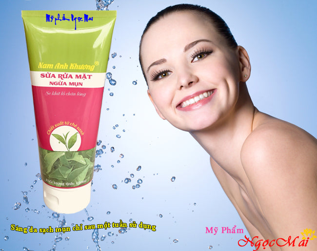 NAM ANH KHƯƠNG - Sữa rửa mặt ngừa mụn, Se khít lỗ chân lông chiết xuất từ chè xanh (150g)