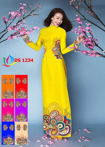 Ao Dai - Traditional Vietnamese Long Dress Collections with Pants - Silk 3D