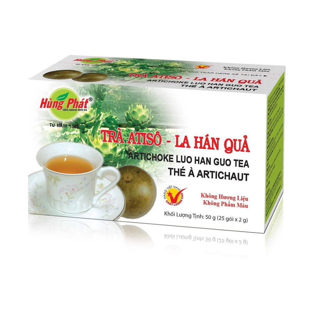 2 Boxs-  Tra Hung Phat - Hung Phat Tea - Trà Atiso La Hán Quả - Artichoke Luo Han Guo Tea