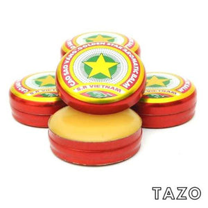12 Boxes X 3 Grams (Net Weight), Golden Star Balm, Cao Sao Vang Vietnam, Aromatic Balsam