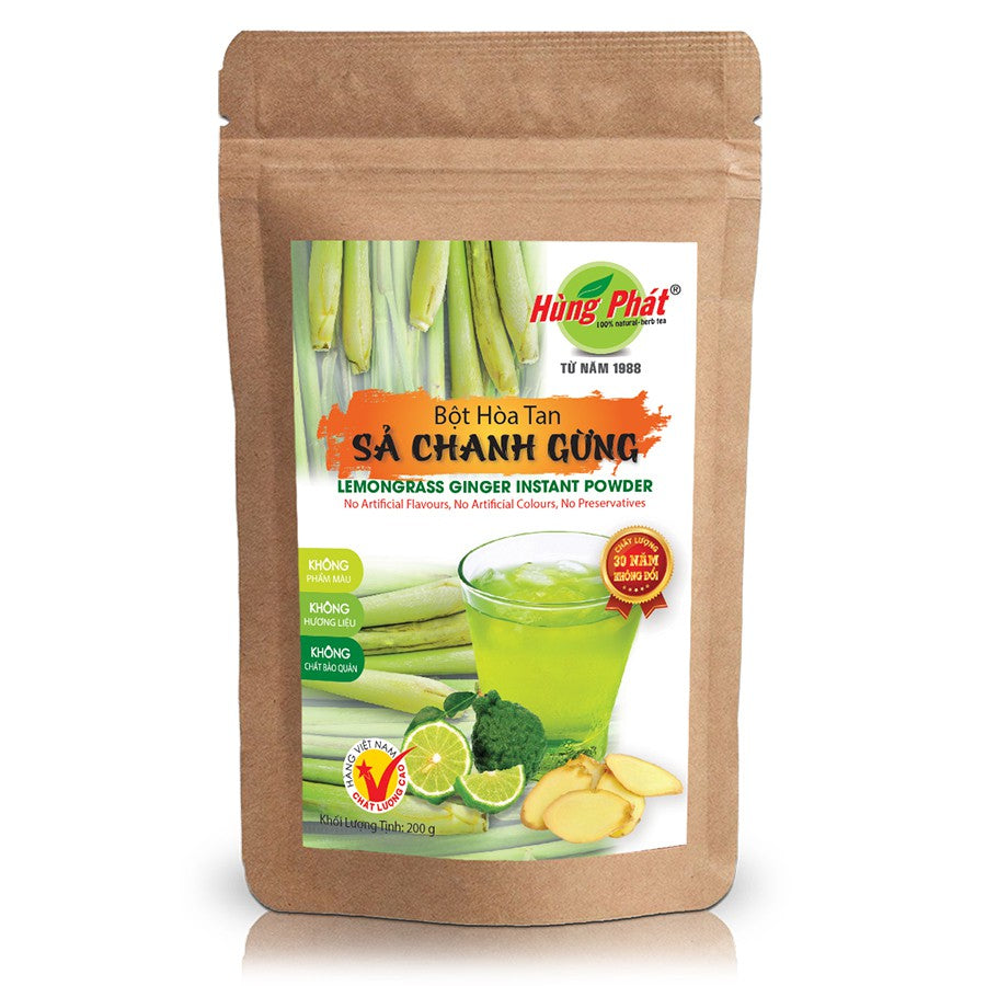 2 Boxs-  Tra Hung Phat - Hung Phat Tea -Bột Hòa Tan Sả Chanh Gừng - Lemongrass Ginger Instant Powder