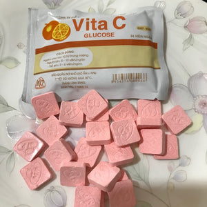 10 gói*24tablets - KẸO CAM TUỔI THƠ VITA C GLUCOSE - BỌC 24 VIÊN NGẬM
