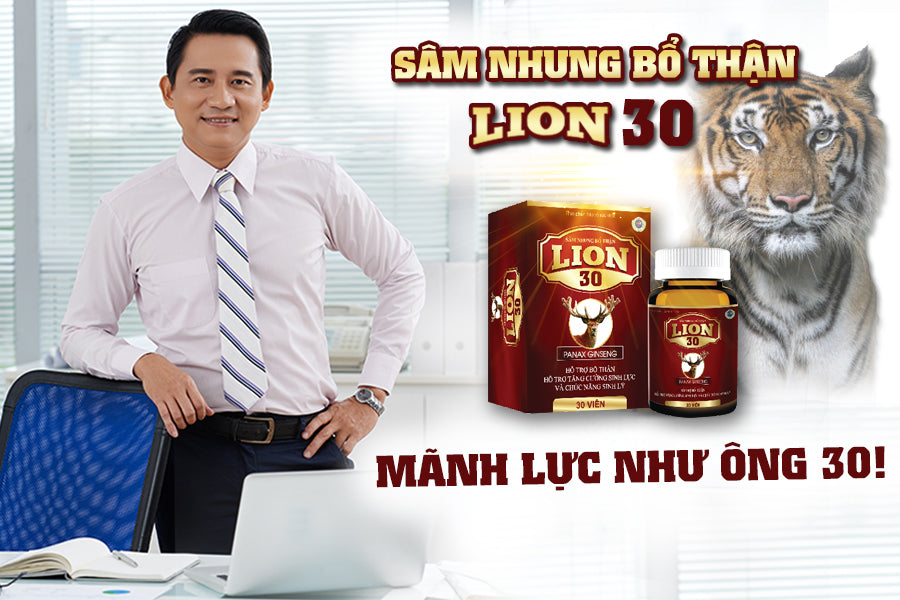 02 Boxs- Sâm Nhung Bổ Thận Lion 30 - Hỗ trợ Tăng Cường Chức Năng Sinh Lý Nam - Giảm Triệu Chứng Tiểu Đêm, Tiểu Nhiều Lần