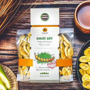 02 Boxes - Chuối sấy, 400g, bịch, mẫu mawashi