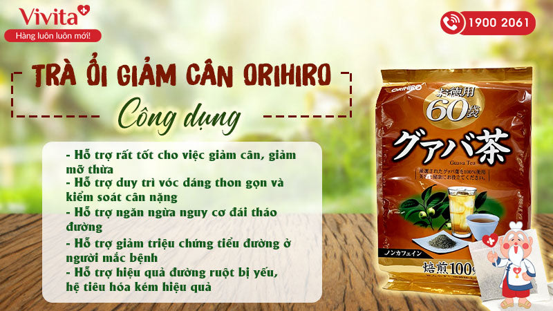 Trà ổi hỗ trợ giảm cân Orihiro 60 gói