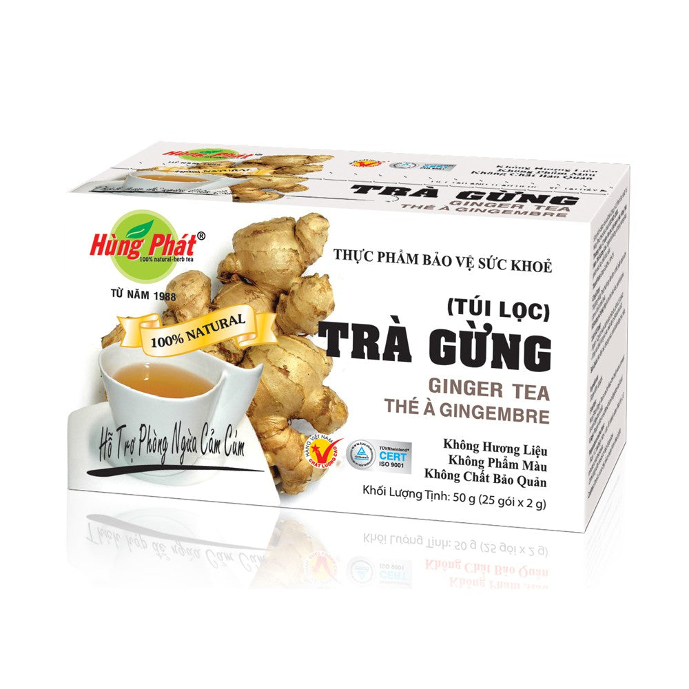 2 Boxs-  Tra Hung Phat - Hung Phat Tea -Trà Gừng túi lọc - Ginger Tea