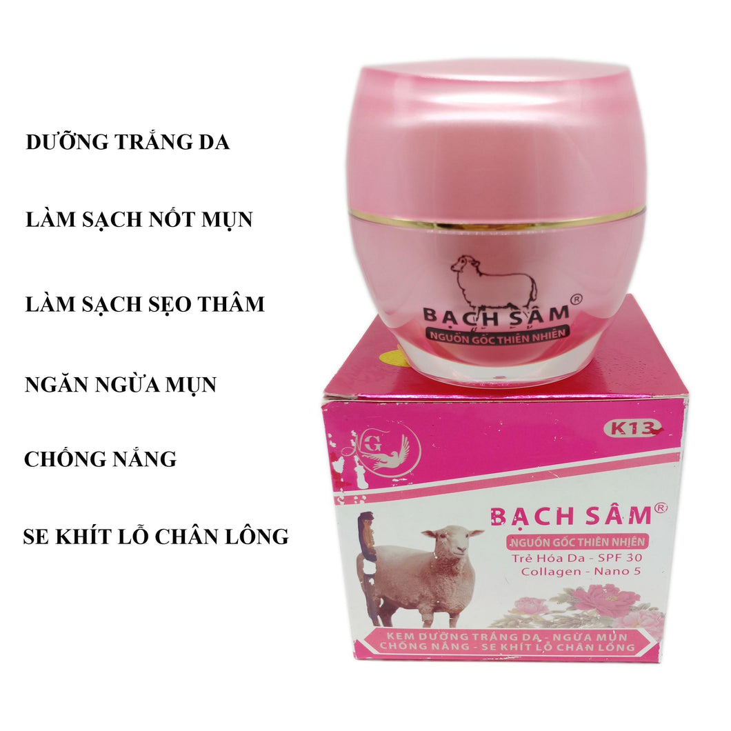 Kem dưỡng trắng da, ngừa mụn, chống nắng, se khít lỗ chân lông Bạch Sâm K-13