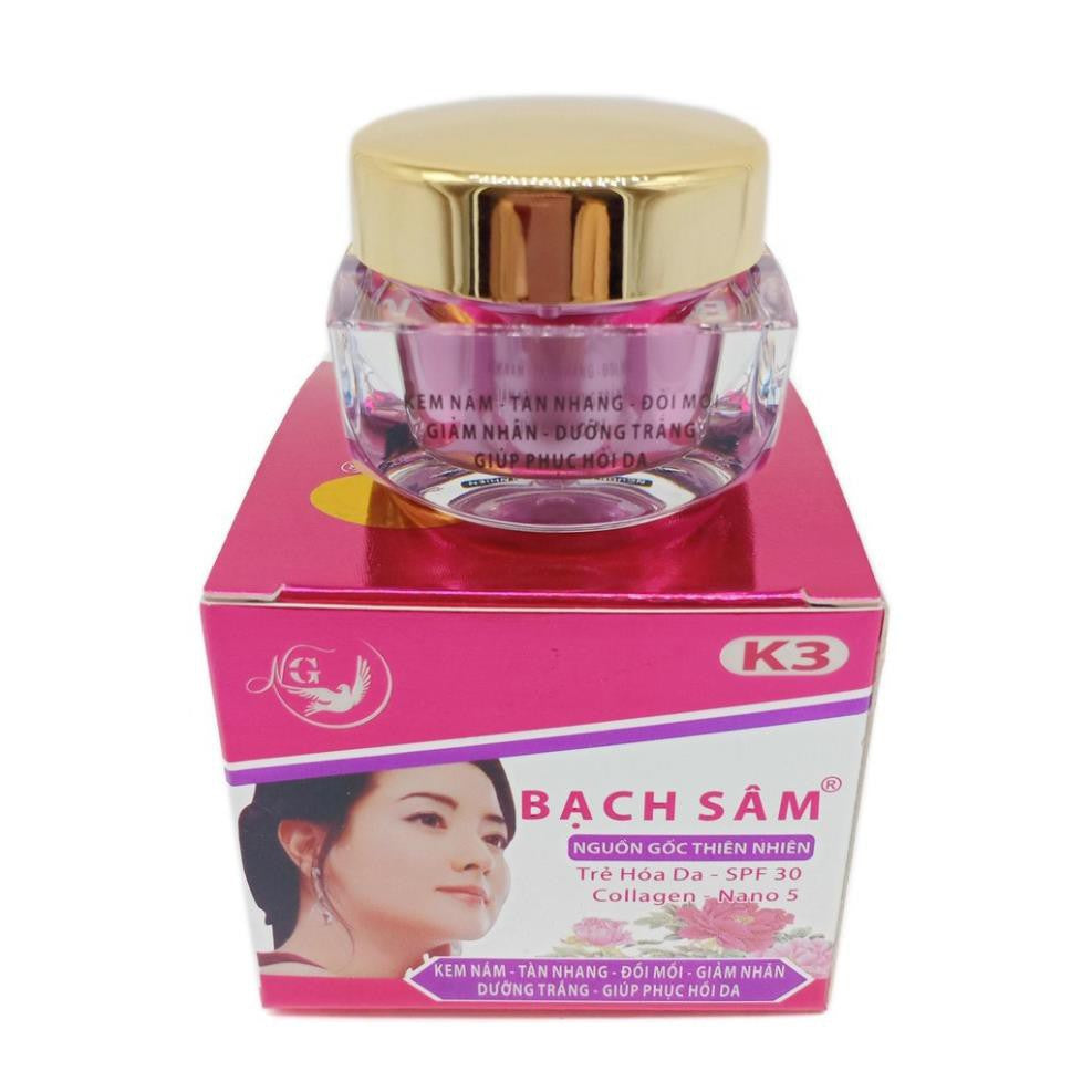 02 Boxs - Kem trị nám, tàn nhang, đồi mồi, giảm nhăn, dưỡng trắng, phục hồi da Bạch Sâm K-3