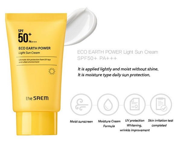 Kem Chống Nắng The Saem Eco Earth Power vàng