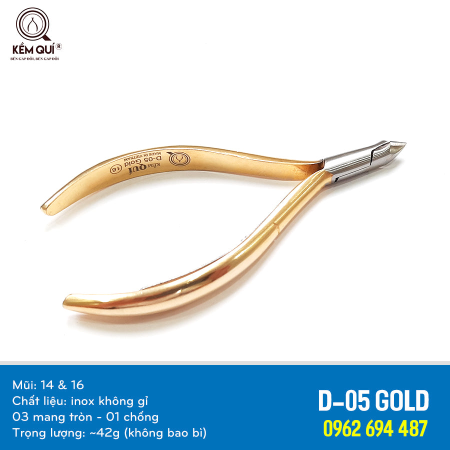 1 PCS - Kềm Chuyên Dụng -  Kềm Qui -  Qui Cuticle Nippers  -  KỀM QUÍ D-05GOLD