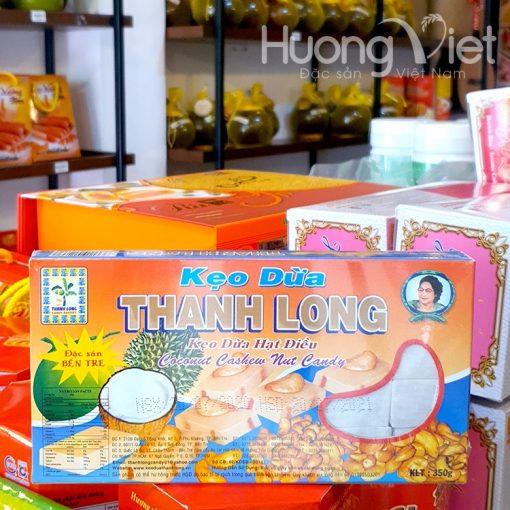 3 Packs* 350g Kẹo dừa hạt điều Thanh Long 350g