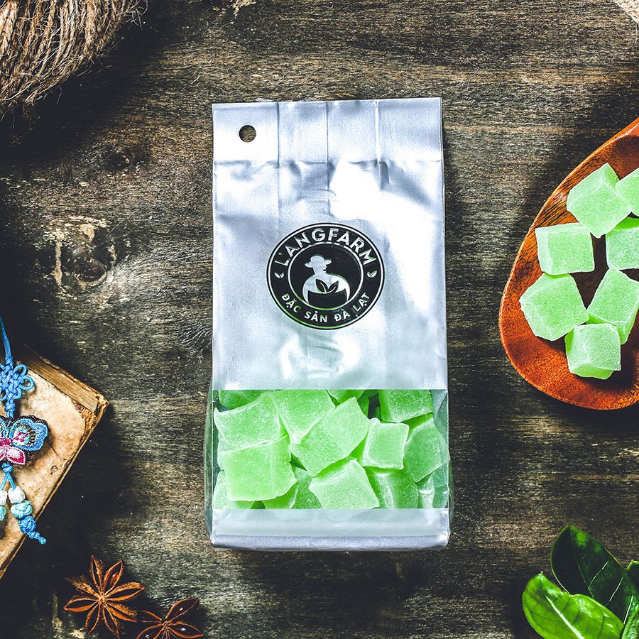 04 Bags - Kẹo hương nha đam dẻo, 180g, bịch, mẫu bịch bạc