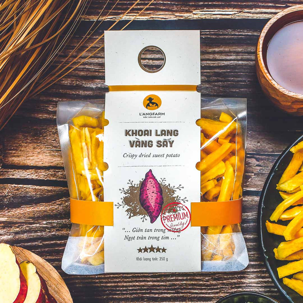 02 Boxes - Khoai lang vàng sấy (sợi), 350g, bịch, mẫu mawashi