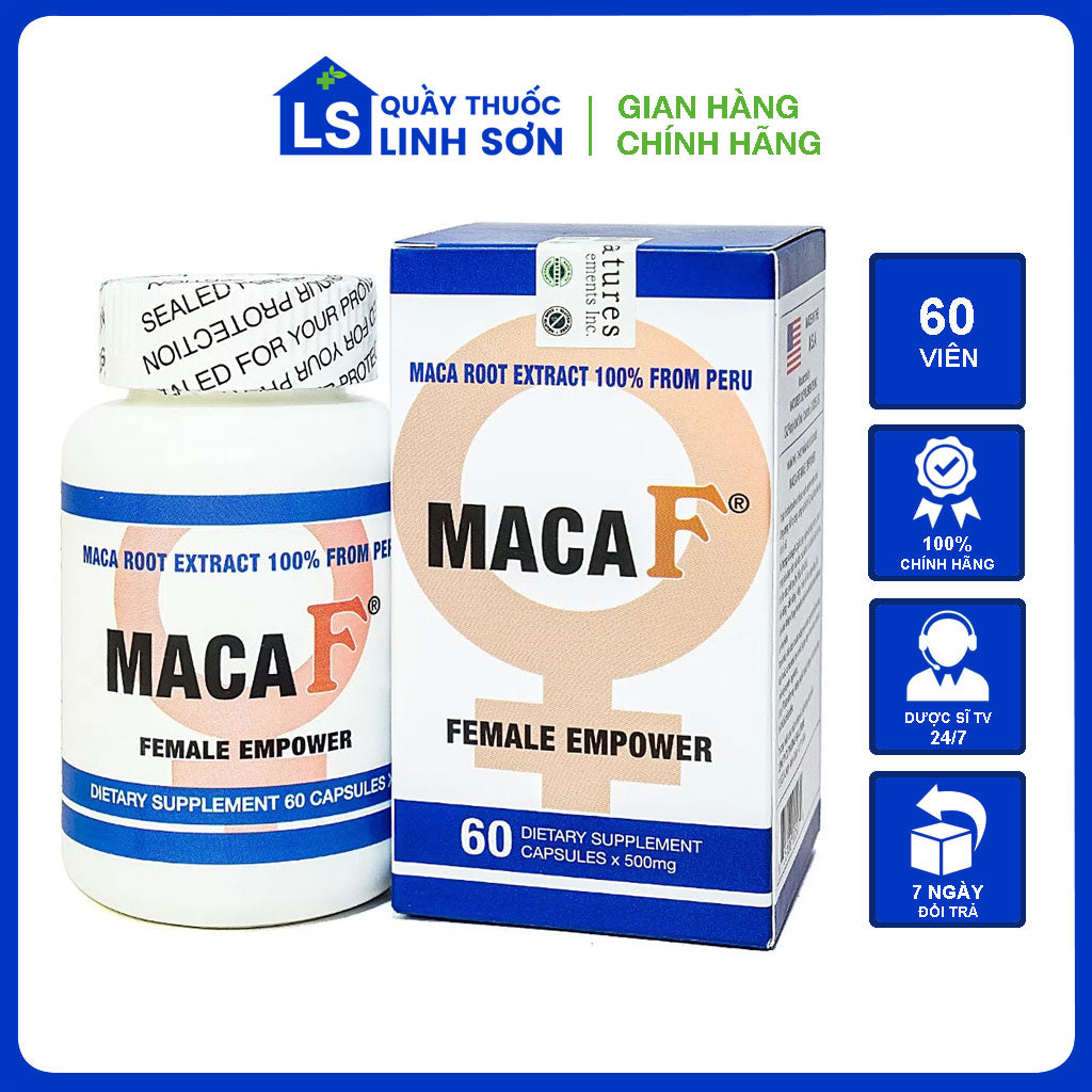 Viên uống Maca F Female Empower Nature's Supplements hỗ trợ tăng cường nội tiết tố nữ (60 viên)