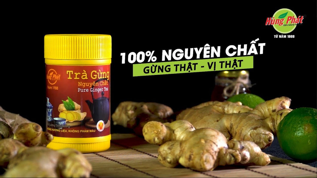 1 Box  --  Tra Hung Phat - Hung Phat Tea - Trà Gừng Nguyên Chất (Hũ 100g) - Pure Ginger Tea