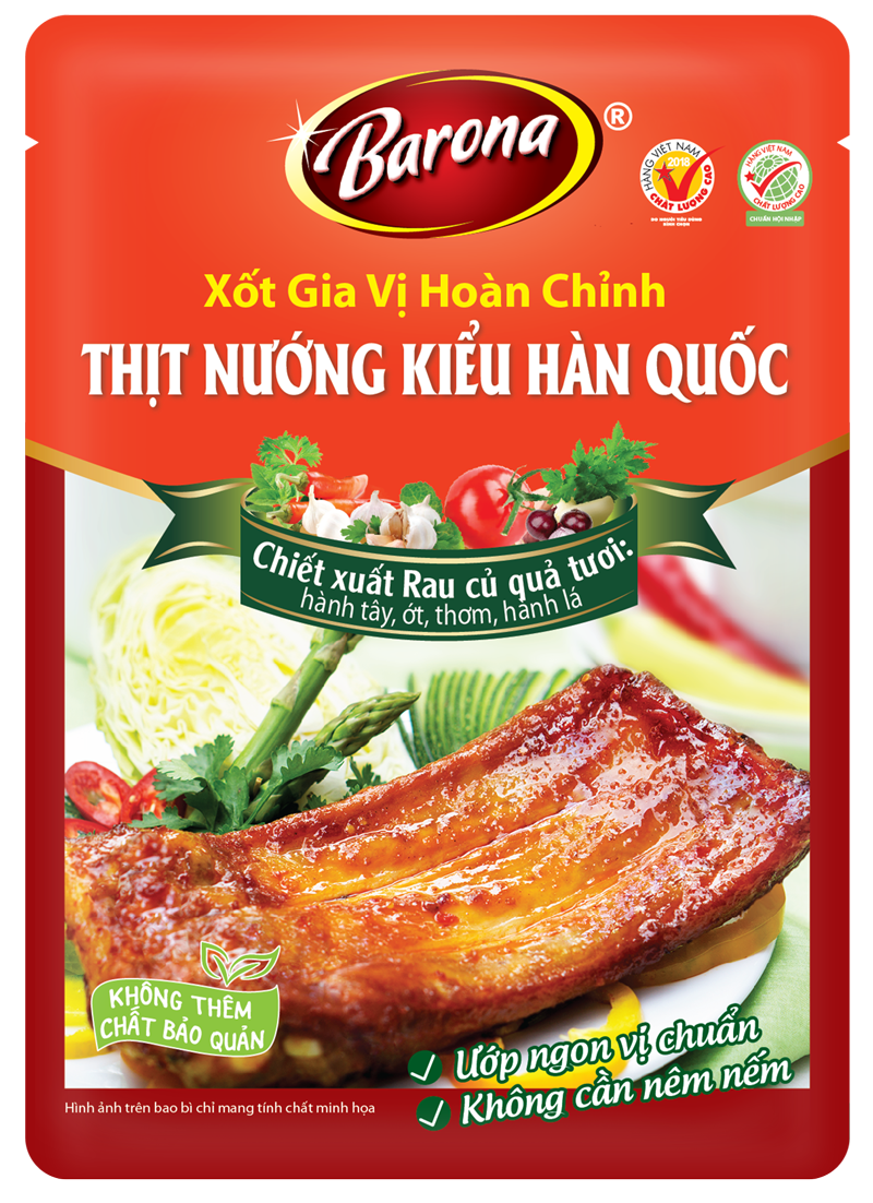 Xốt Gia Vị Hoàn Chỉnh Barona - Thịt Nướng Kiểu Hàn Quốc *10 Packs