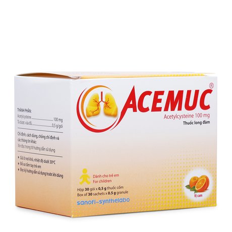 02Box - Thuốc Cốm Acemuc (100g)- Trị Rối Loạn Tiết Dịch Đường Hô Hấp