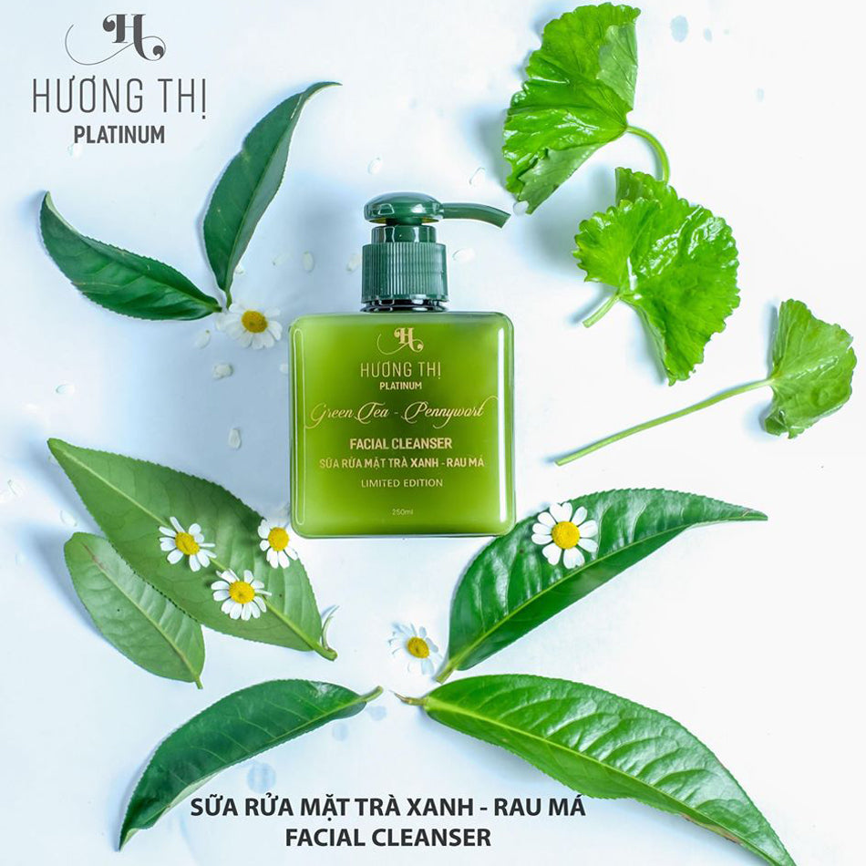 Sữa rửa mặt trà xanh - rau má HƯƠNG THỊ PLATINUM (250ml)