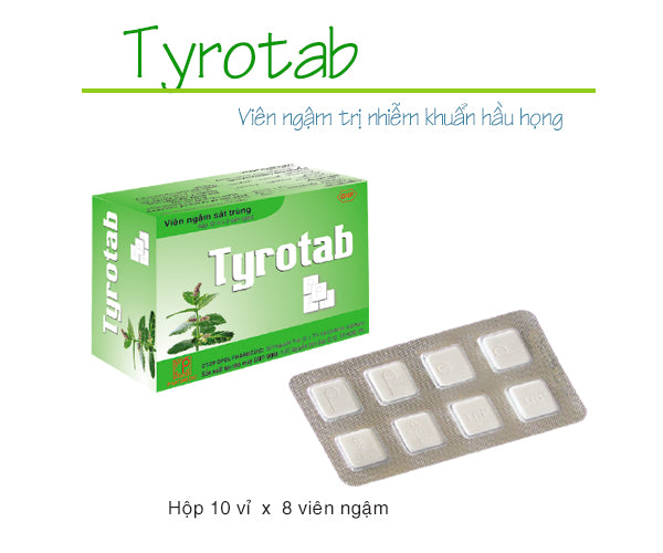 03 Box - Viên Ngậm Sát Trùng Tyrotab ( 10 Vỉ X 8 Viên/hộp)