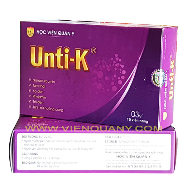 Unti-K Học Viện Quân Y - Hộp 30 viên