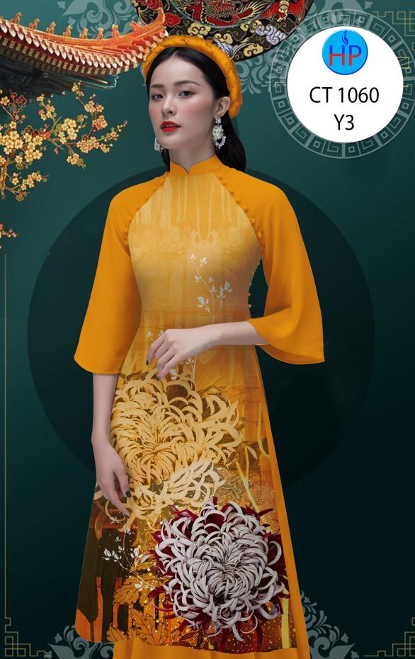 1 Set - Ao Dai - Traditional Vietnamese Long Dress Collections with Pants - Silk 3D - All Size - Hoa Cuc