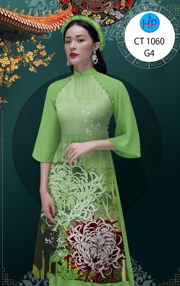 1 Set - Ao Dai - Traditional Vietnamese Long Dress Collections with Pants - Silk 3D - All Size - Hoa Cuc