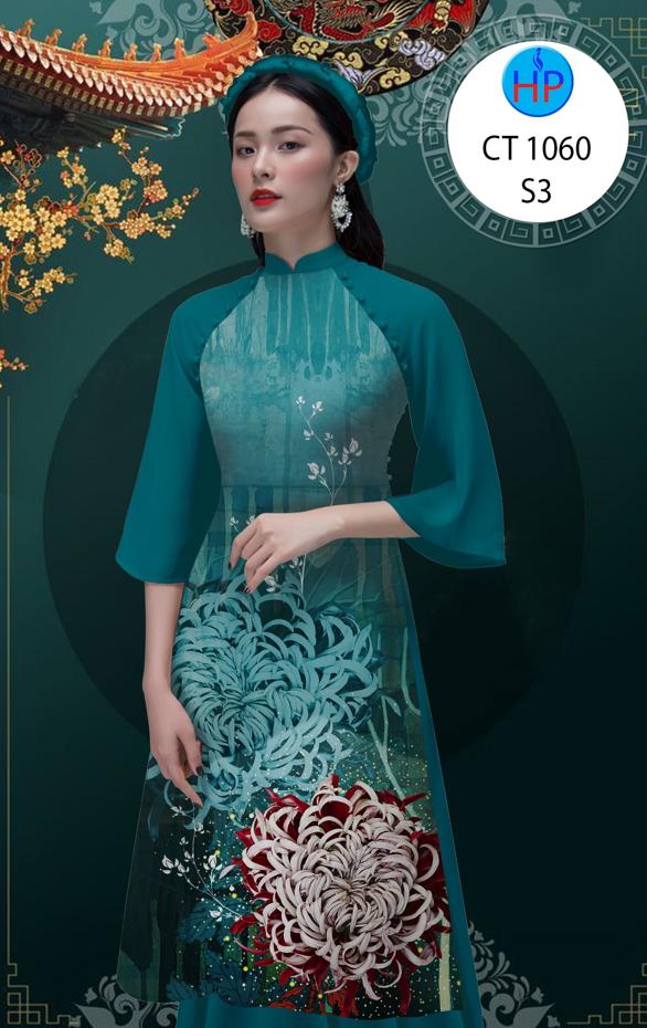 1 Set - Ao Dai - Traditional Vietnamese Long Dress Collections with Pants - Silk 3D - All Size - Hoa Cuc