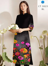 Load image into Gallery viewer, 1 Set - Ao Dai - Traditional Vietnamese Long Dress Collections with Pants - Silk 3D - All Size - Hoa Cuc
