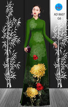 Load image into Gallery viewer, 1 Set - Ao Dai - Traditional Vietnamese Long Dress Collections with Pants - Silk 3D - All Size - Hoa Cuc
