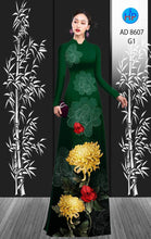 Load image into Gallery viewer, 1 Set - Ao Dai - Traditional Vietnamese Long Dress Collections with Pants - Silk 3D - All Size - Hoa Cuc
