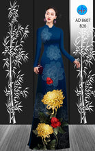 Load image into Gallery viewer, 1 Set - Ao Dai - Traditional Vietnamese Long Dress Collections with Pants - Silk 3D - All Size - Hoa Cuc
