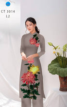 Load image into Gallery viewer, 1 Set - Ao Dai - Traditional Vietnamese Long Dress Collections with Pants - Silk 3D - All Size - Hoa Cuc
