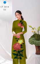 Load image into Gallery viewer, 1 Set - Ao Dai - Traditional Vietnamese Long Dress Collections with Pants - Silk 3D - All Size - Hoa Cuc
