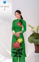 Load image into Gallery viewer, 1 Set - Ao Dai - Traditional Vietnamese Long Dress Collections with Pants - Silk 3D - All Size - Hoa Cuc
