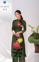 Load image into Gallery viewer, 1 Set - Ao Dai - Traditional Vietnamese Long Dress Collections with Pants - Silk 3D - All Size - Hoa Cuc

