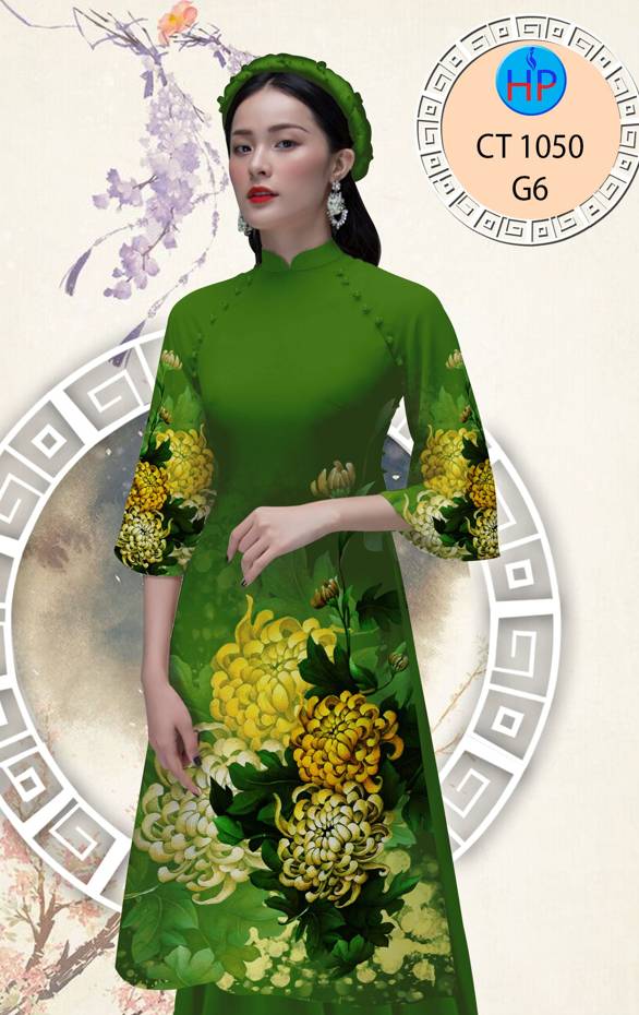 1 Set - Ao Dai - Traditional Vietnamese Long Dress Collections with Pants - Silk 3D - All Size - Hoa Cuc