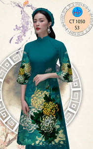 1 Set - Ao Dai - Traditional Vietnamese Long Dress Collections with Pants - Silk 3D - All Size - Hoa Cuc