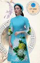 Load image into Gallery viewer, 1 Set - Ao Dai - Traditional Vietnamese Long Dress Collections with Pants - Silk 3D - All Size - Hoa Cuc
