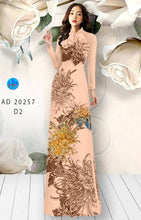 Load image into Gallery viewer, 1 Set - Ao Dai - Traditional Vietnamese Long Dress Collections with Pants - Silk 3D - All Size - Hoa Cuc
