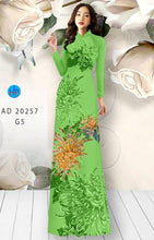Load image into Gallery viewer, 1 Set - Ao Dai - Traditional Vietnamese Long Dress Collections with Pants - Silk 3D - All Size - Hoa Cuc
